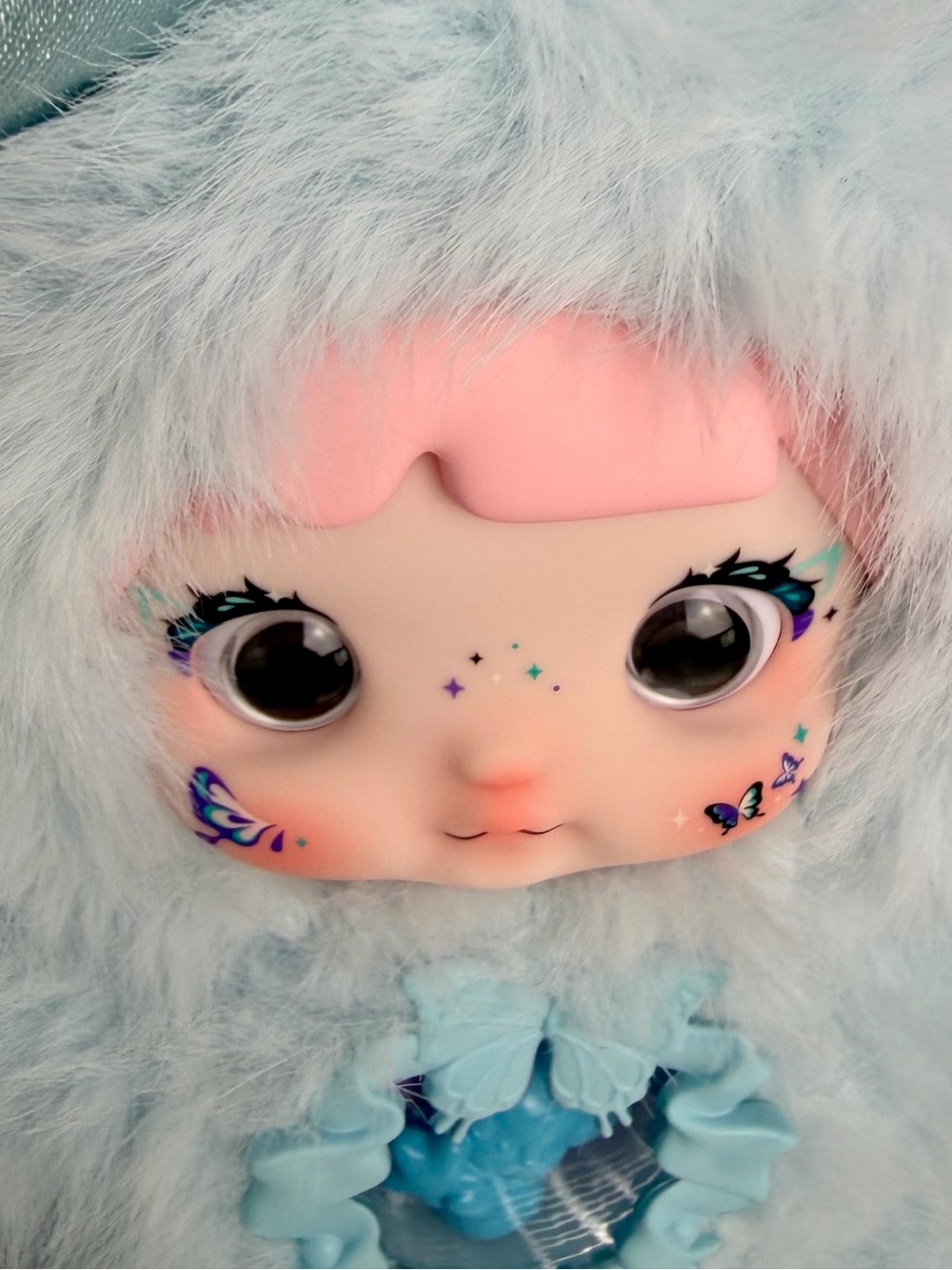 Nommi Solace 🩵 Fantasy World Blue Pink Bunny Butterfly Bag Charm Keychain Plush - Picture 5 of 12